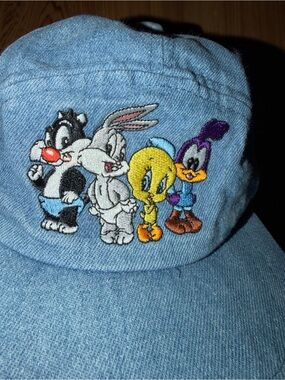 Vintage 1997 Baby Looney Tunes Warner Bros Blue Jean Cap Toddler Size